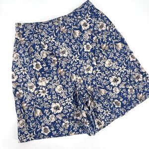 Talbots Royal Blue Floral High-Waist Shorts